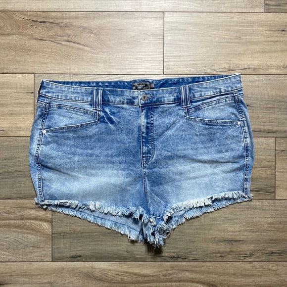 Torrid Womens Vintage Stretch High Rise Shorts Size 24 Blue - Picture 1 of 12